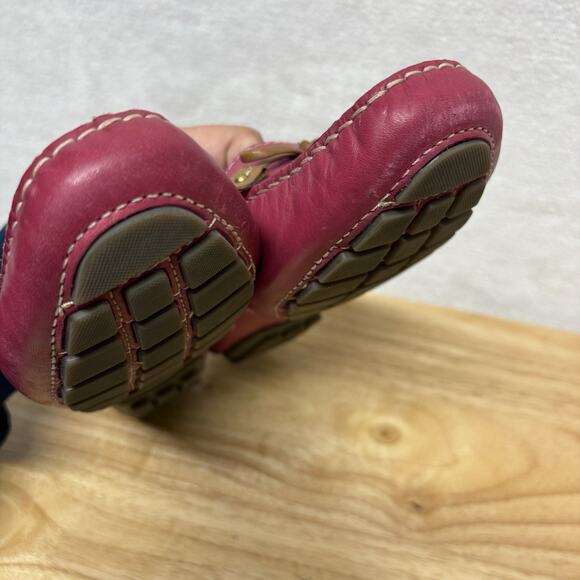 Clarks Dunbar Racer Driving Loafers Moccasin Slip On Shoes Fuchsia Pink Size 8.5 - Picture 13 of 13